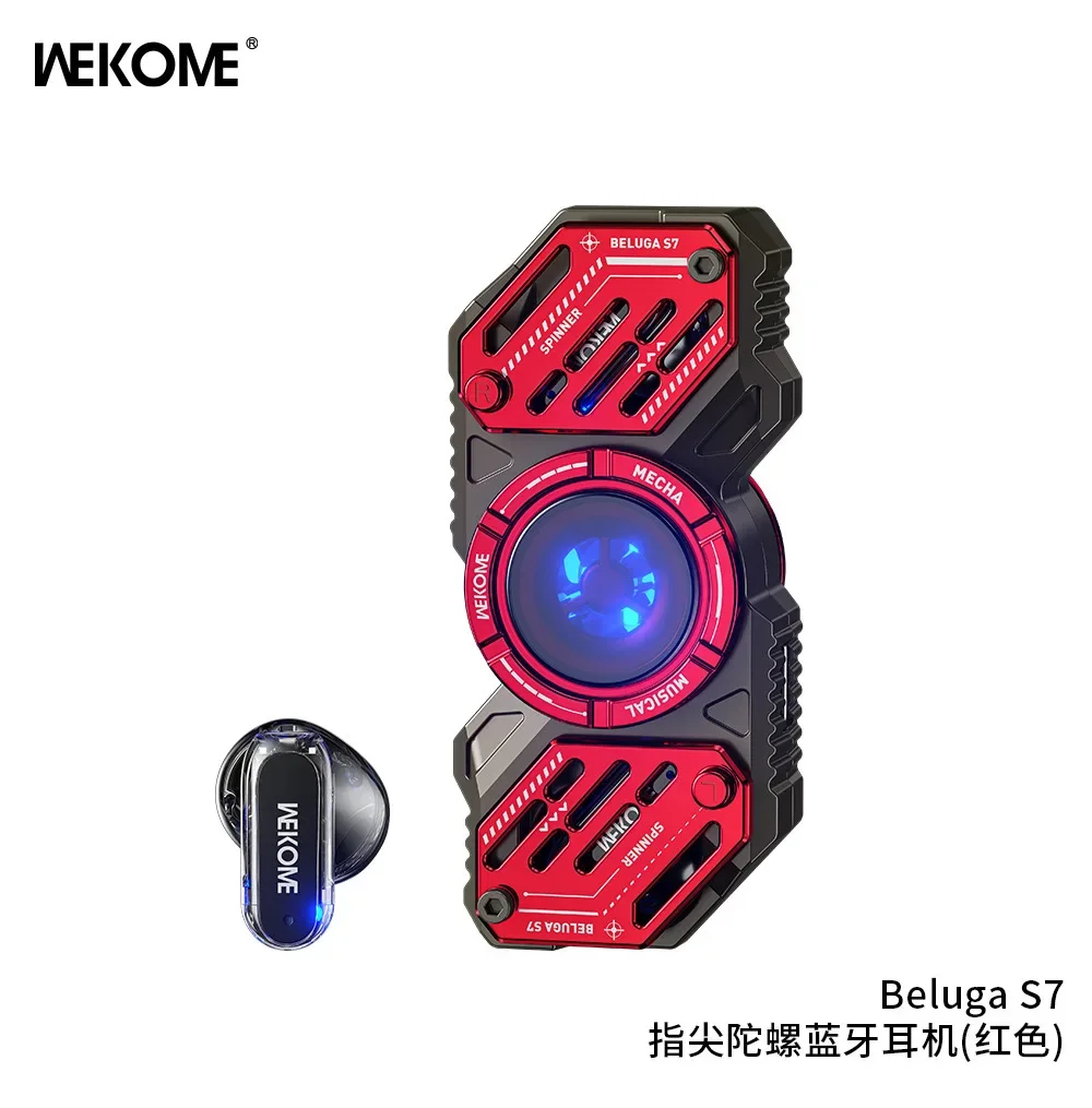 WEKOM Bluetooth 5.3 Earphones Zinc Alloy Fingertip Gyroscope Design Decompression Tool Cool Mech Style Low Latency