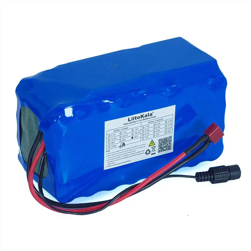 Genuine 60V 16S2P 6Ah 18650 Li-ion Battery Pack 67.2V with 20A discharge BMS 1000Watt