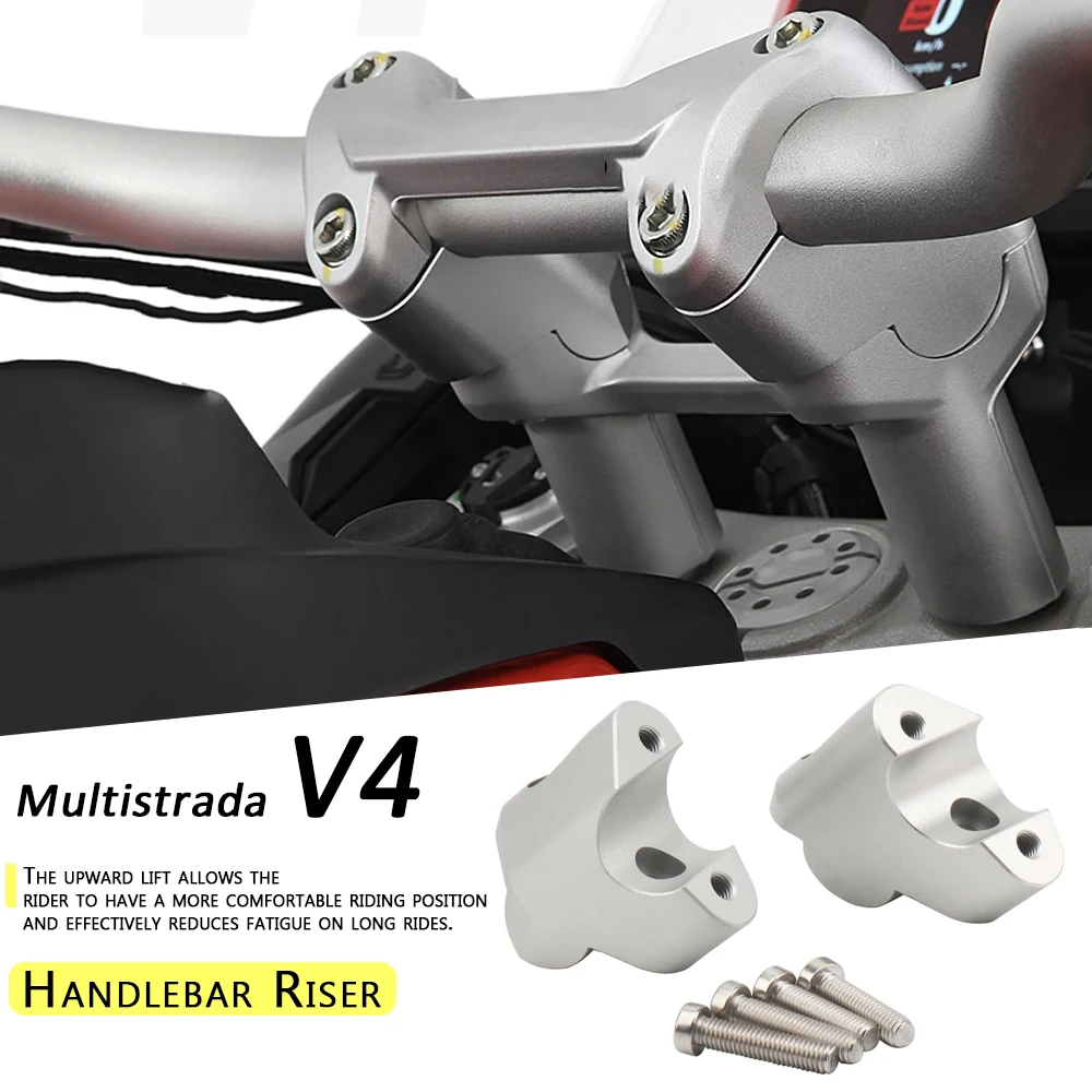 

New Handlebar Riser For Ducati Multistrada V4 MULTISTRADA V4 Motorcycle Handlebars Back Move Mount Accessories Silver