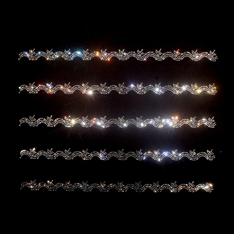 High-quality rhinestone embossed diamond striped pattern ironed on T-shirt and denim clothing accessories