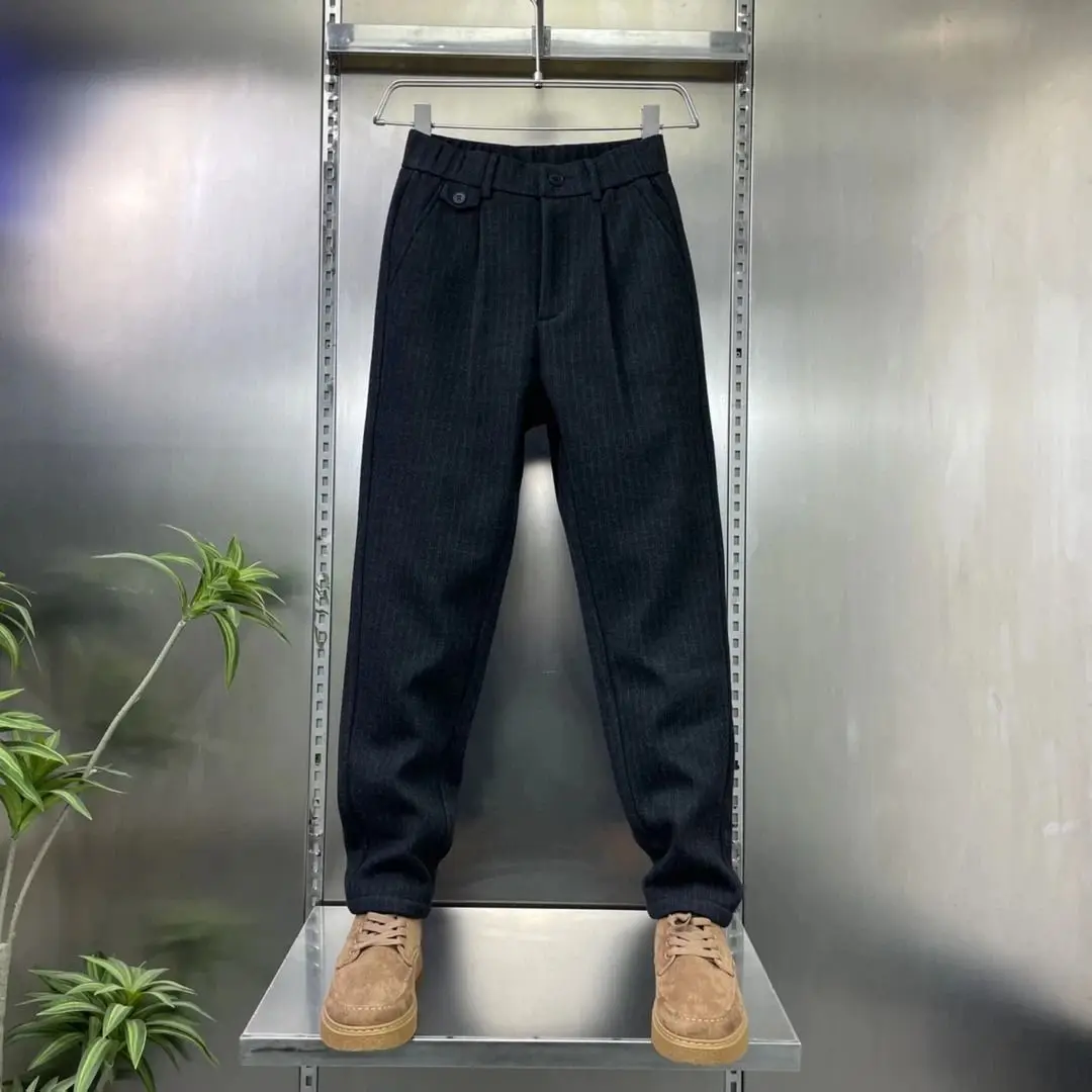 

Men's Comfortable Fashionable Trendy Casual Pants Autumn Winter New Style Loose Fit Sporty mid Waist Belted Cuffed Trousers