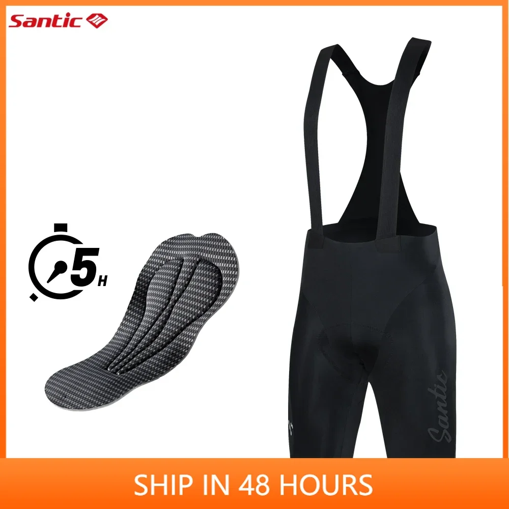 Santic Cycling Bib Shorts Men's Summer Breathable Quick Dry Cycling Shorts Italian Cushion Race Fit Cycling Pants TM24C05184H