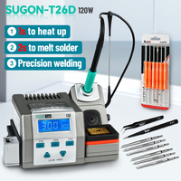 SUGON T26D 120W Soldering Station Smart Heating Electronics Soldering Iron Tip C210 Precision welding Phone PCB BGA Repair Tools