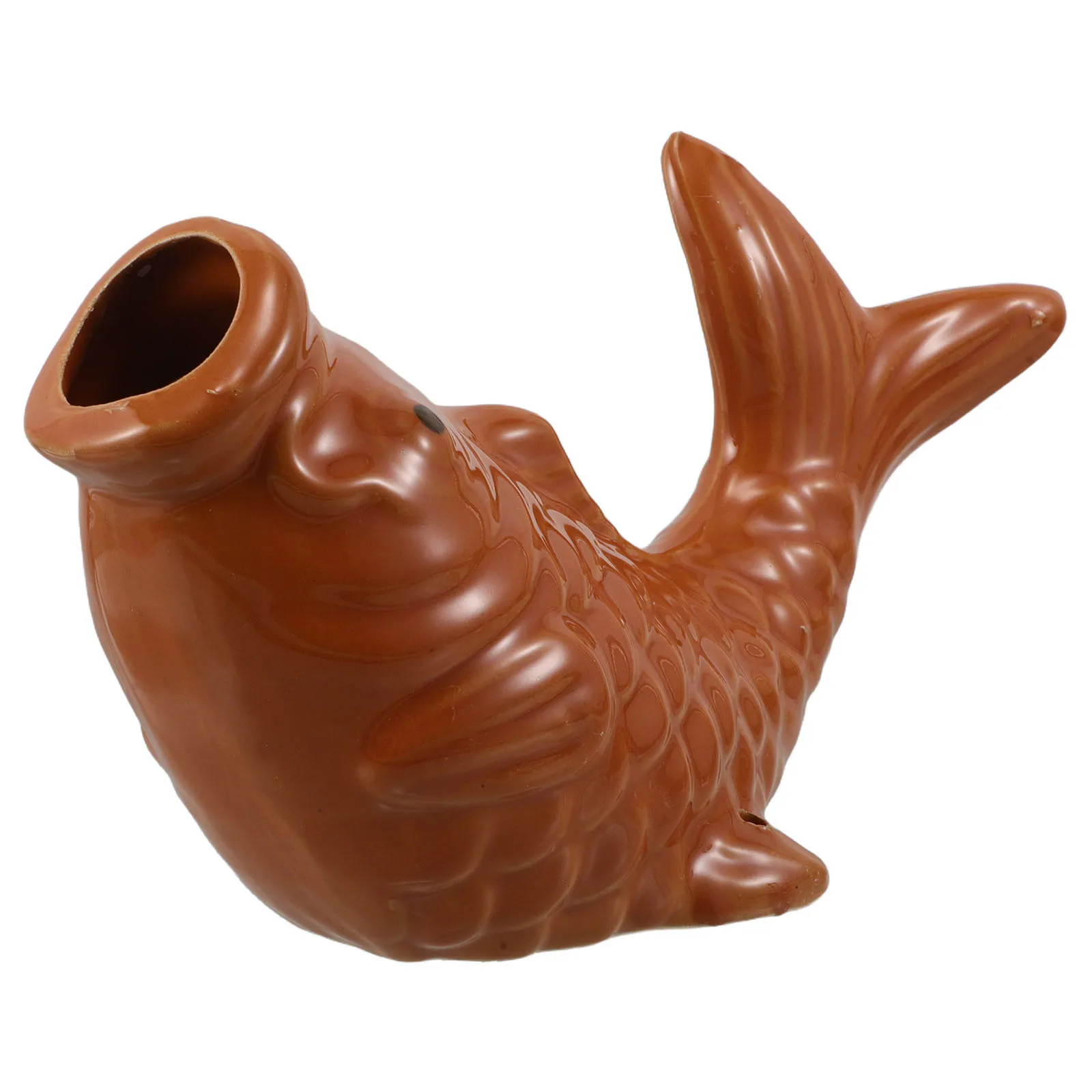 Ceramiczny fontanna w kształcie karpi, do ogrodu, stawu, realistyczna rzeźba ryby, dysza rozpylająca, dekoracyjny wodospad.