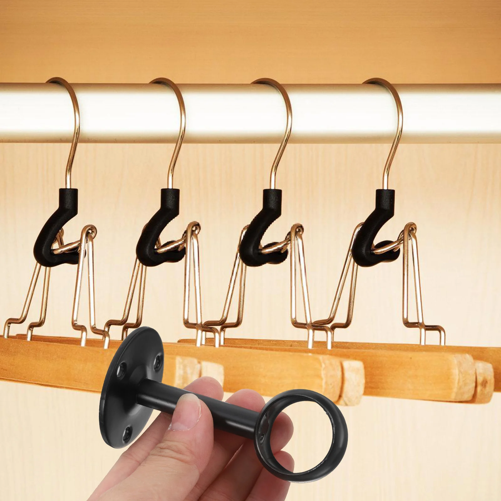 

16pcs Flange Base Hangings Rod Installation Tool Solid Stainless Steel Ceiling Mount Bracket For Curtain Rods Drying Clothes