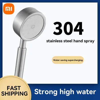Ręczna głowica prysznicowa Xiaomi ze stali nierdzewnej, wysokociśnieniowa, oszczędzająca wodę dysza natryskowa, doładowane tryby opadów deszczu