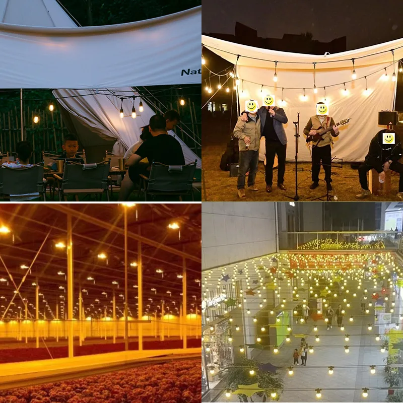 E27 LED Outdoor Waterproof Connector Sealing con Line Light String e27 portalampada filettato cavo di alimentazione a 2pin per Garden Farm