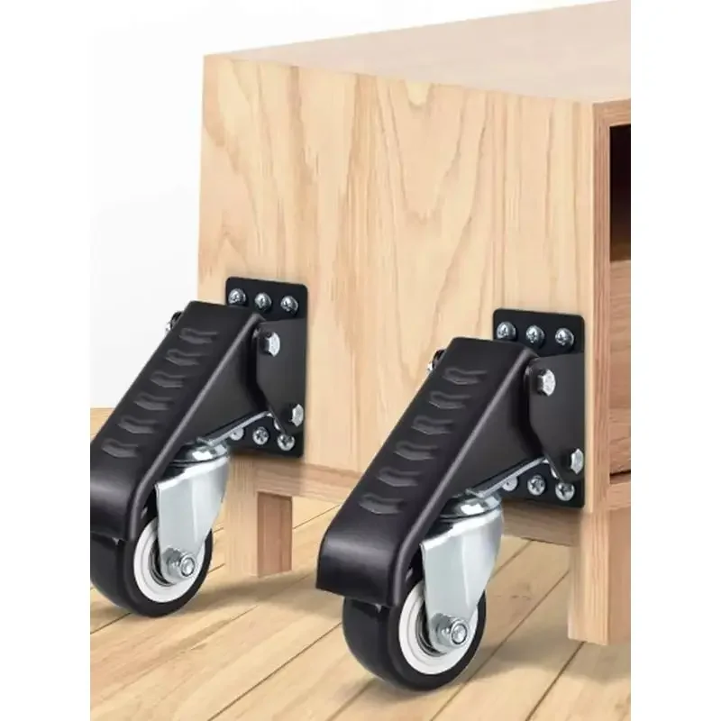 4 Pcs 2.5-Inch Detachable Casters for Workbench Mobile Table Height Adjustment Liftable & Rolling Caster Wheels