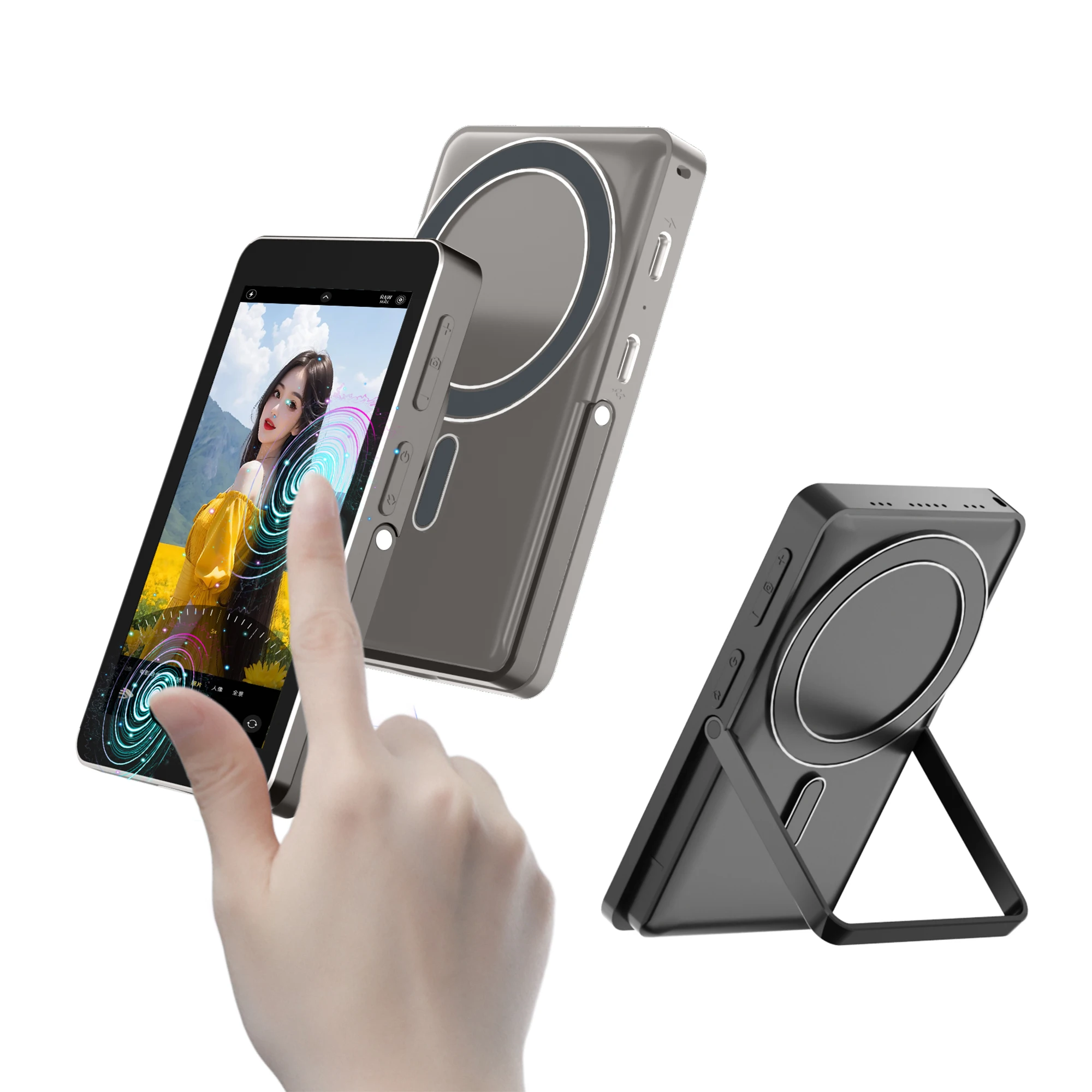 Smartphone Touch Screen Voice Sharing Device, Magnetic Multifunctional Selfie Screen, Live Streaming Auxiliary Machine