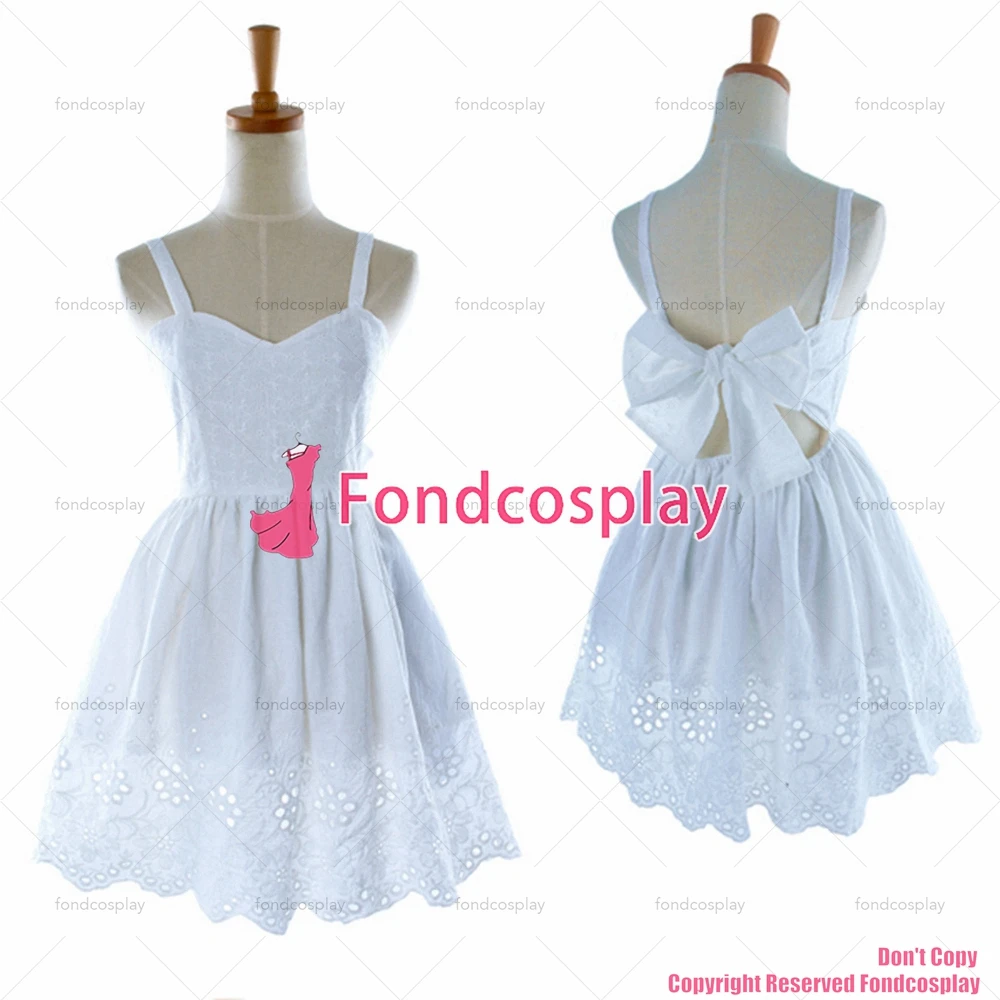 

fondcosplay Lovely Lolita Cotton White Backless Dress Cosplay Costume CD/TV[G940]