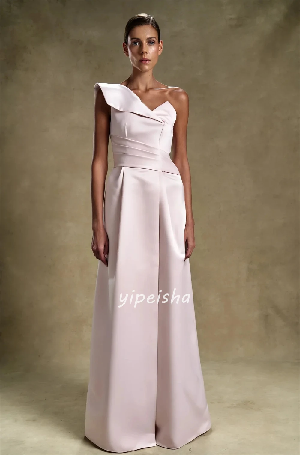 Простые классические драпированные трапециевидные платья трапециевидной формы с рюшами на одно плечо, длинные платья на заказ, платья для особых случаев, доступны размеры, современный стиль