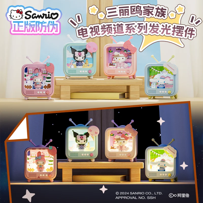 Wholesale Authentic Sanrio Tv Channel Series Blind Box Luminous Night Light Ornament Atmosphere Light Handmade Gift