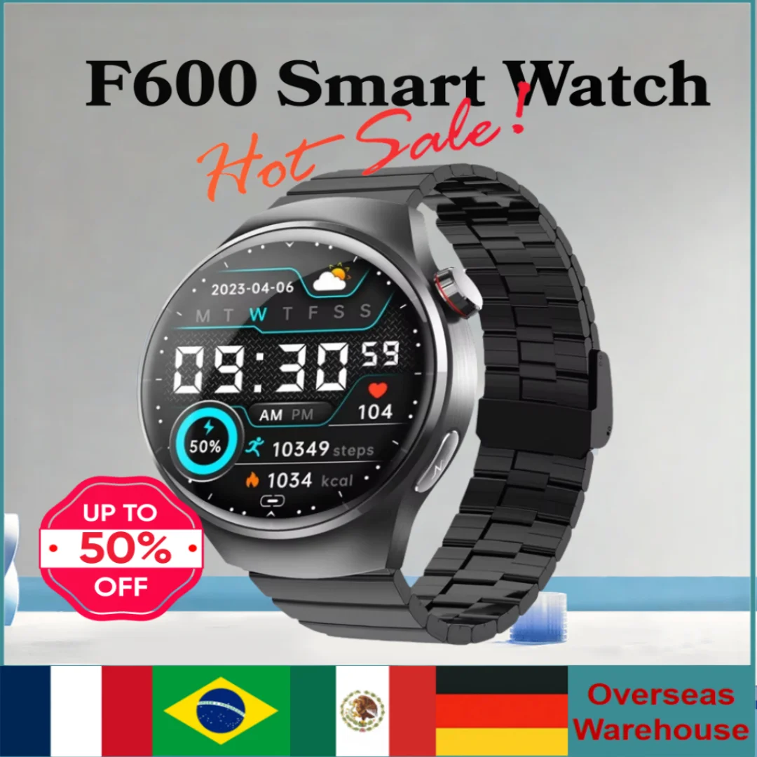 

Смарт-часы F600 2024 с Bluetooth5.3, часы для мужчин и женщин, измерение ЭКГ, водонепроницаемые умные часы Oca Lcd для улицы