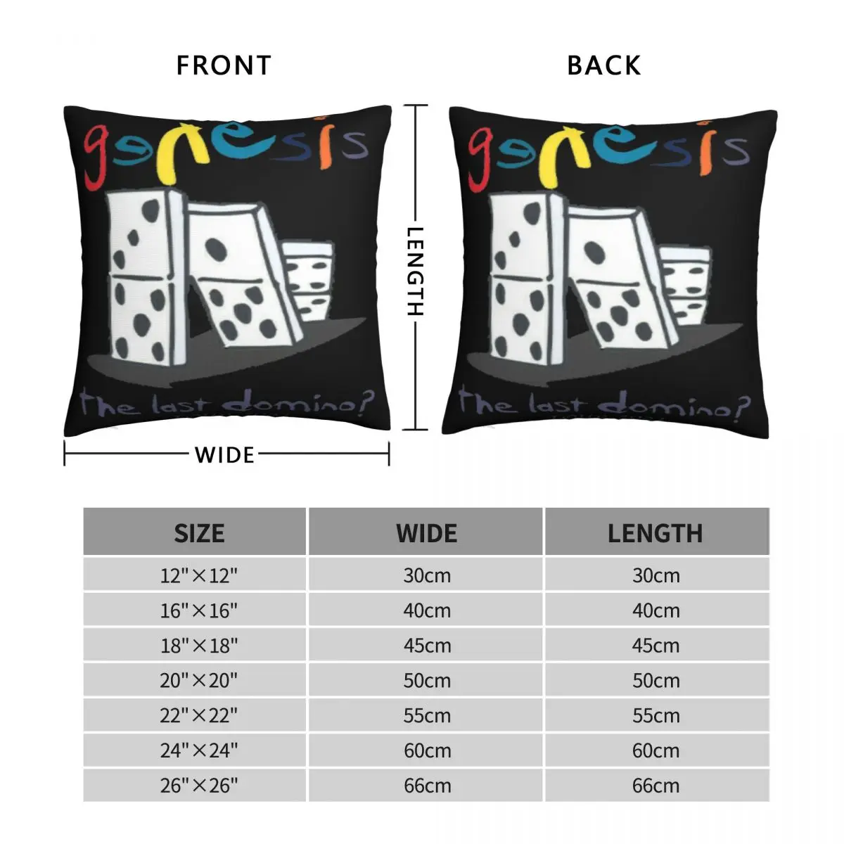 Genesis The Last Domino? The Hits Pillowcase Polyester Linen Velvet Pattern Zip Decor Pillow Case Bed Cushion Case