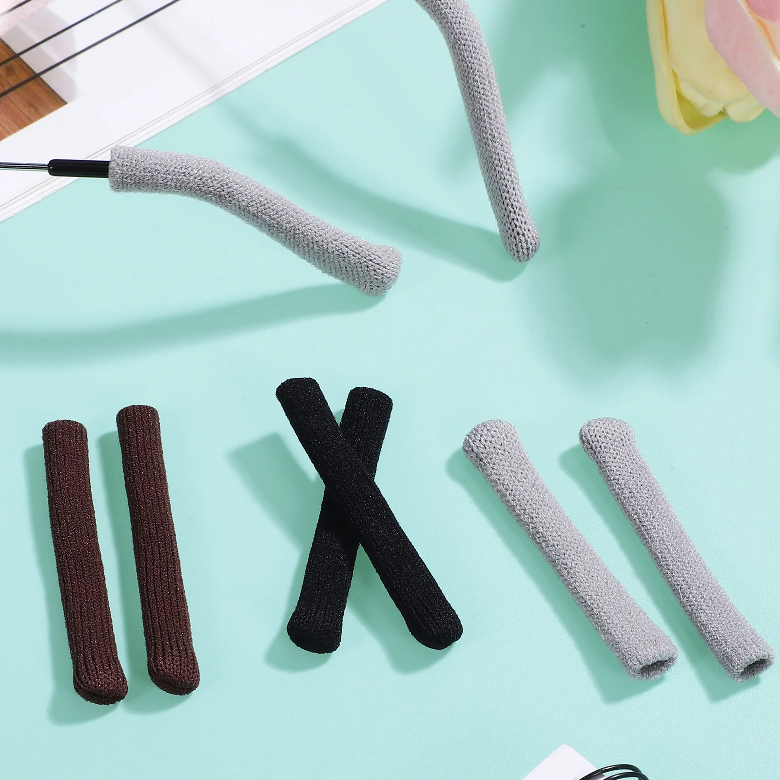 3Pairs نظارات الأذن قبضة الحياكة الأكمام وسادة مريحة واقية نونسليب النظارات معبد يغطي نظارات الأذن وسادة #5