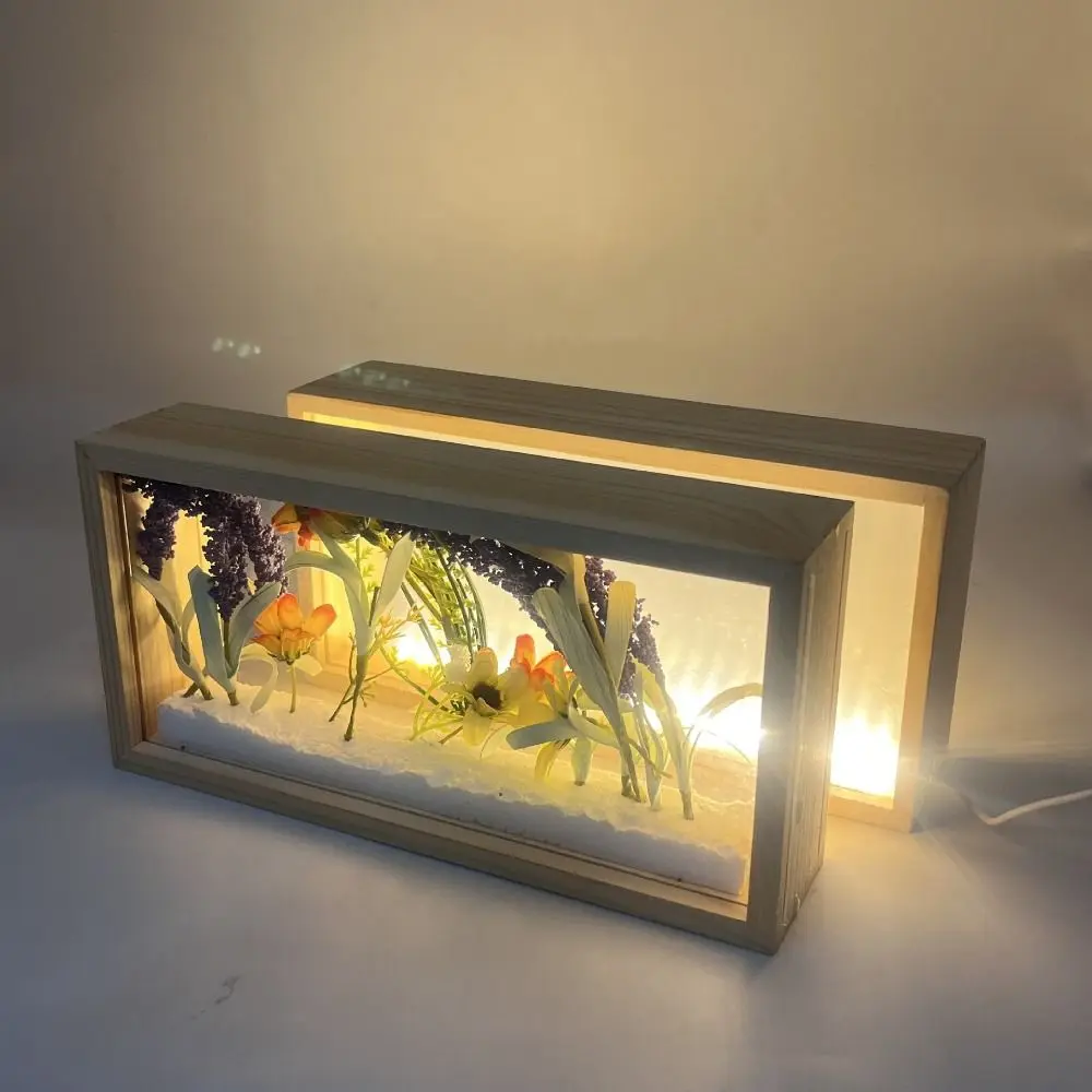 Creative Shadow Box Frame DIY Empty Figures Display Case Acrylic Panels Unfinished LED Light Photo Frame Thanksgiving Gift