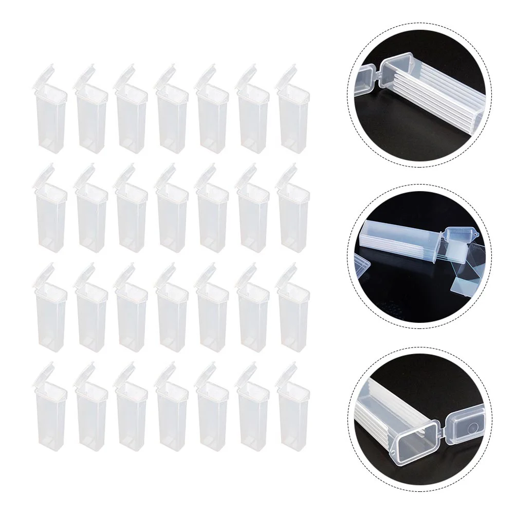 50 Pcs Boxes Slide Holder Case Laboratory Tool Folding Glass Cases White Pathological Storage