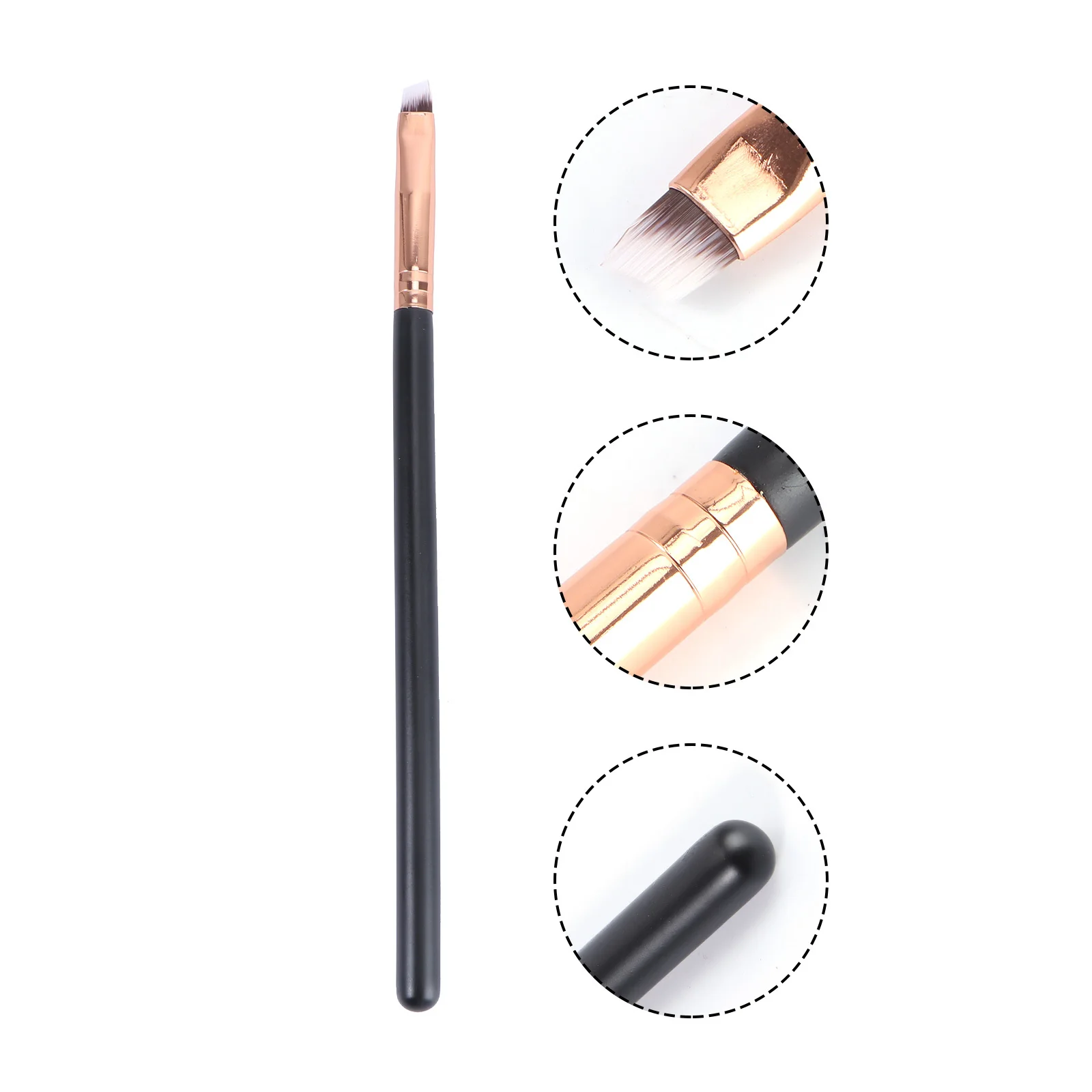 Brosse de maquillage en Nylon avec manche en bois nacré, brosse à sourcils pour poudre cosmétique, Blush, pour maquillage professionnel pour femmes