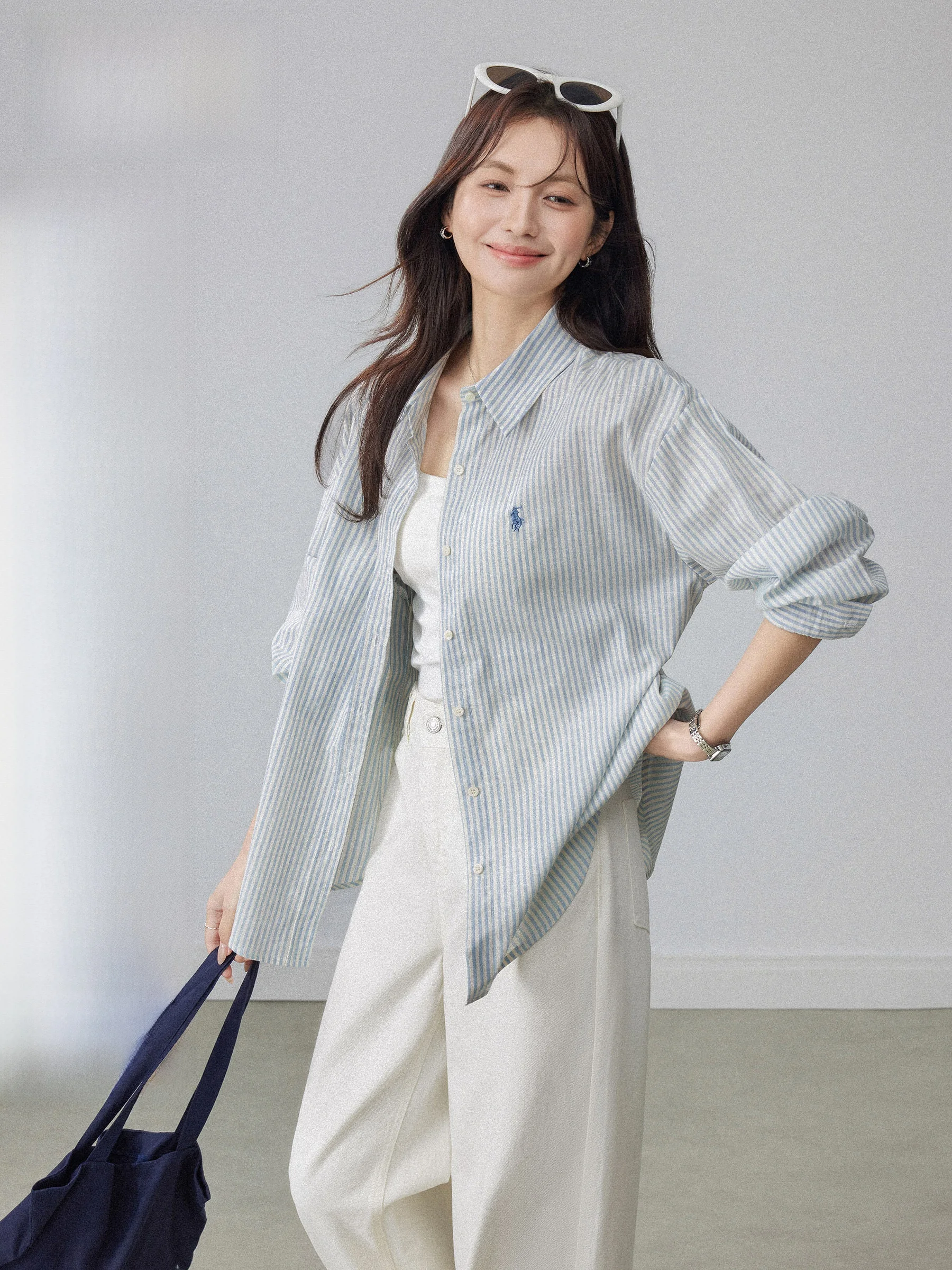 

Chang Dou Dou Striped Color Blo oulder irt Women's Loose Long Sve Casual Sle Korean Unique Beautiful Spring Top