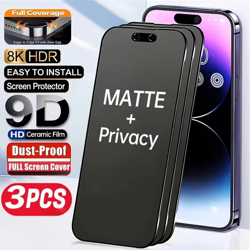 1-3 Stück für Xiaomi Redmi Note 14 15 13 12 11 10 15 Pro 12S 11S Anti-Spy Keramik-Displayschutzfolien Redmi 15 15C 14C 13C 12C Folie