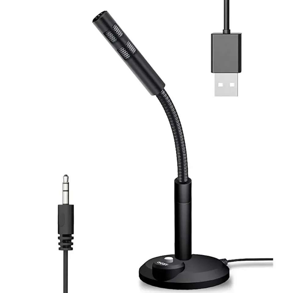 Micrófono de escritorio mini USB de 3.5mm para estudio, gaming, PC, notebook, podcast y grabación en estudio 3