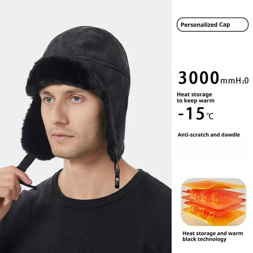 الشتاء الأذن دفئا قبعة في الهواء الطلق الدافئة منفذها قبعة سميكة أفخم Ushanka الفراء قبعة يندبروف عادية ليو فنغ قبعة الرجال مع حماية الأذن