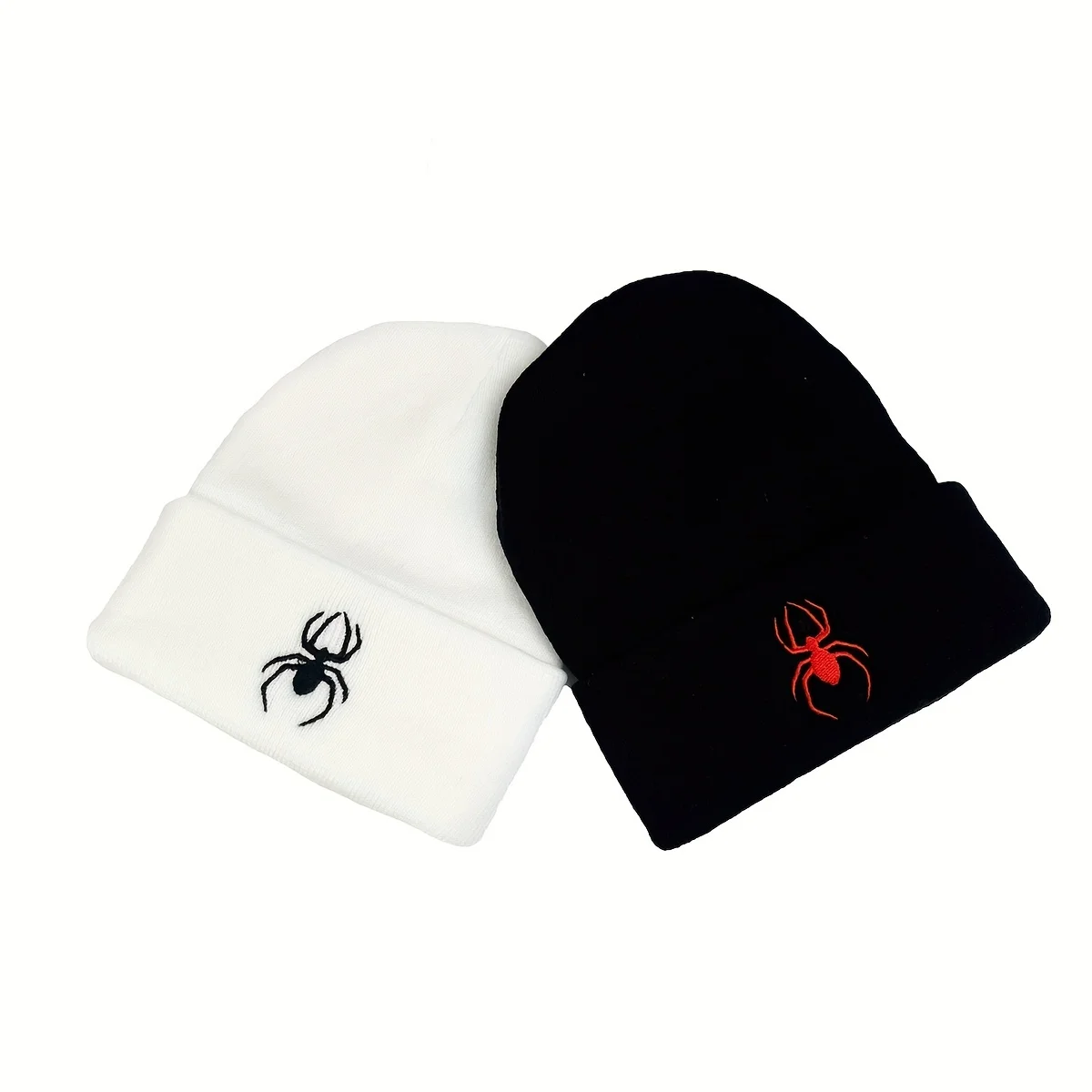 Nowe czapki pająki Kobiety Mężczyźni Dzianinowa czapka Beanie Czaszka Haftowana czapka Bonnet Skullies Zimne czapki Chłopcy Prezenty Y2k Zima Ciepłe