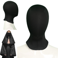 Nun Cosplay Fantasy Mask Black Headgear Costume Props Movie The Nun 2 Disguise Outfit Adult Women Halloween Party Accessories