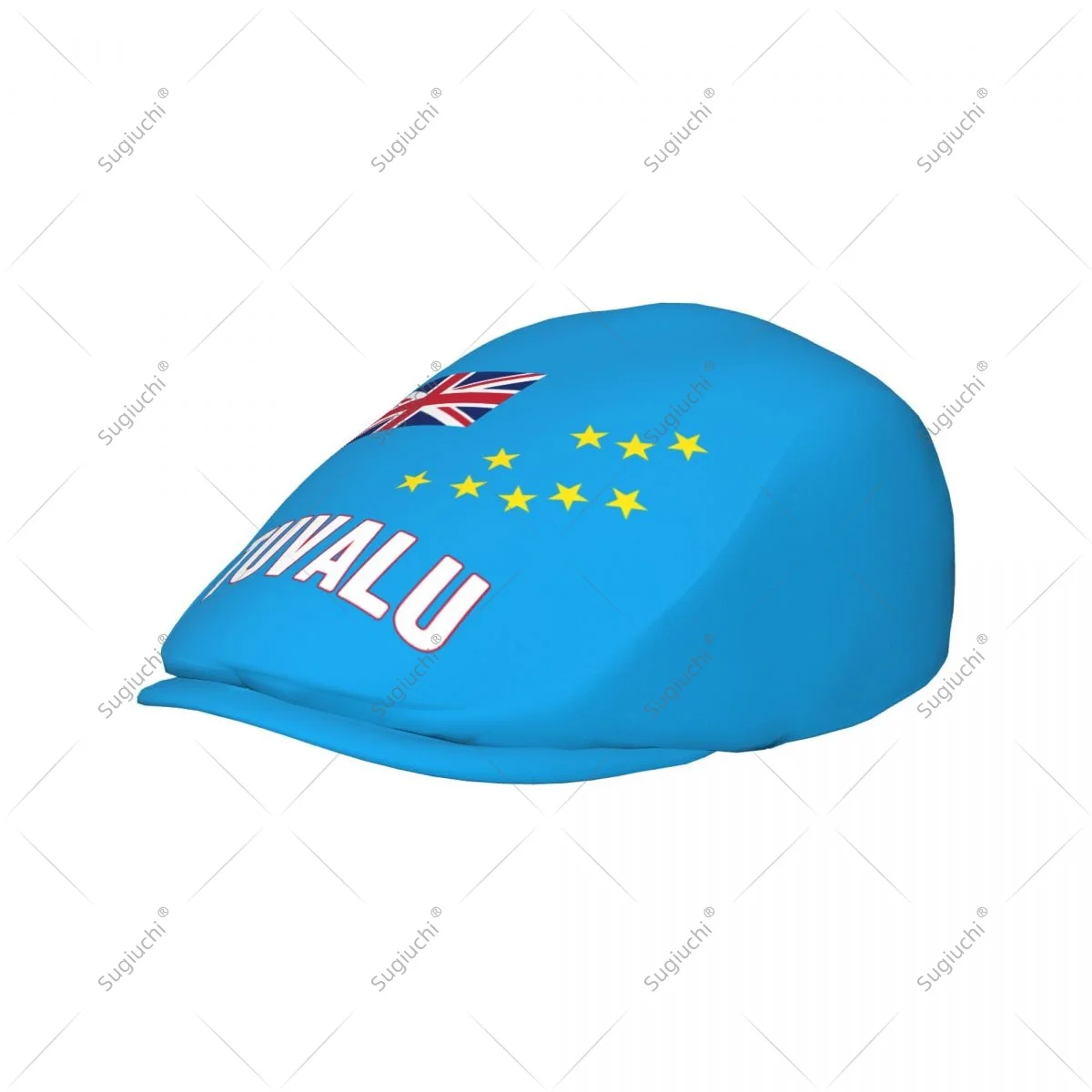 Forward Cap Tuvalu-Flagge, für Herren und Damen, flache Newsboy-Mütze, kurzer Schirm, ideal zum Fahren, Alltagsmütze mit Schirm