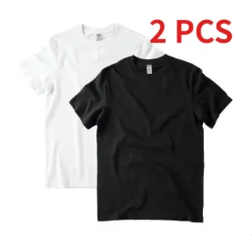 Undershirt Crew Neck - 2 Paket Kaos Leher Bulat Serat