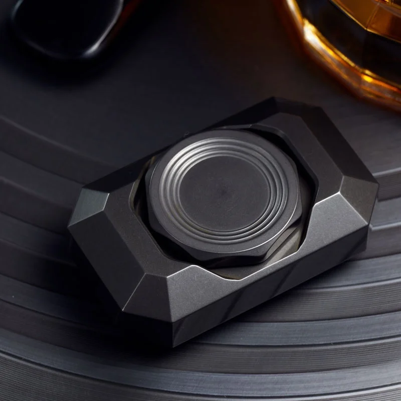 Miroir noir EDC, Type de sensation de pierres précieuses, bords arrondis, mécanique en métal, Fidget Spinner à deux pages, jouet de bureau de décompression