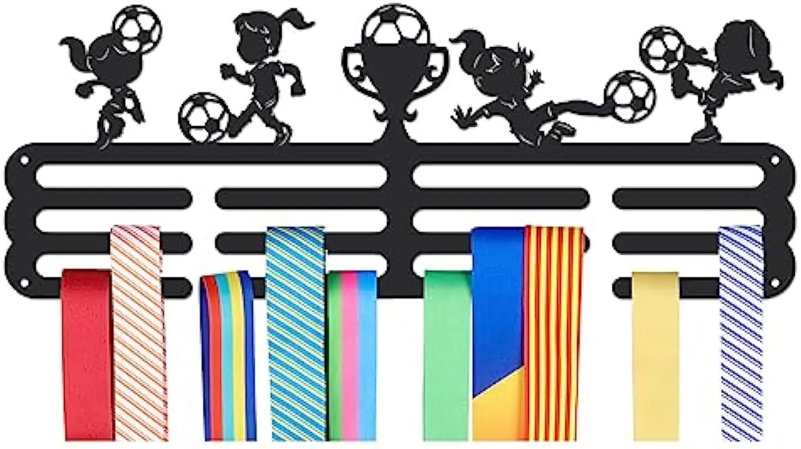 Medals Hanger Display Holder Rack Soccer Sport Theme Medals Display Wall Mounted Frame Sport Medal Holder Racks for Competition