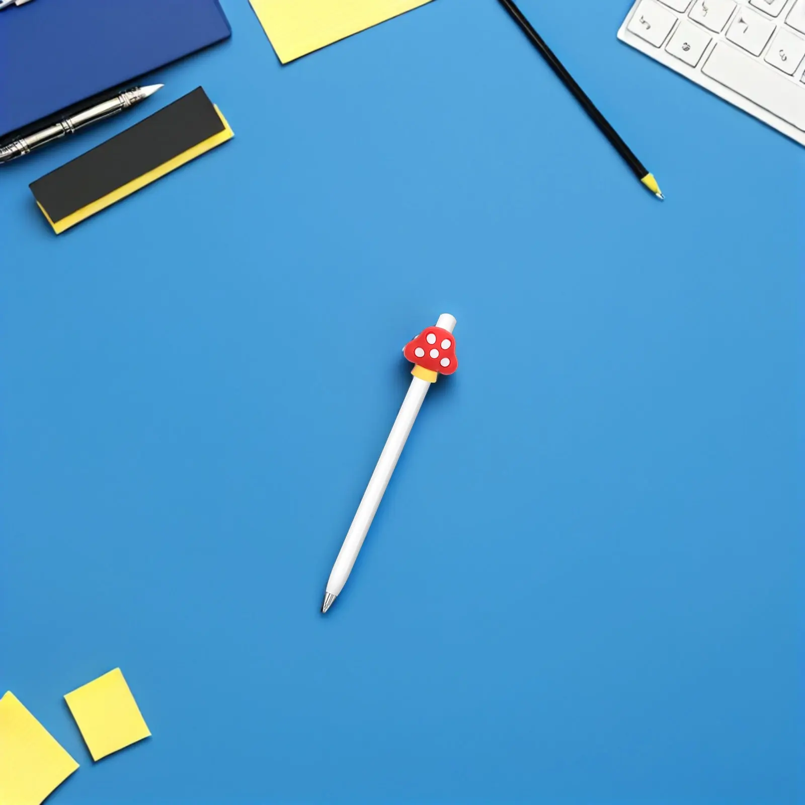 

30Pcs Mushroom Pencil Topper Clip Cartoon Pen Charm Soft PVC Pencil Clip for School Classroom Rewards Notebook Pen Holder