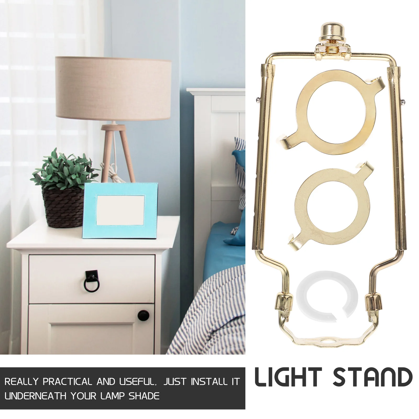 

1 Set Nickel Plated Shade Harp Bracket For 9-12 Inch Shades Heavy Duty Lamp Repair Kit Lighting Accessories Harp Holder For