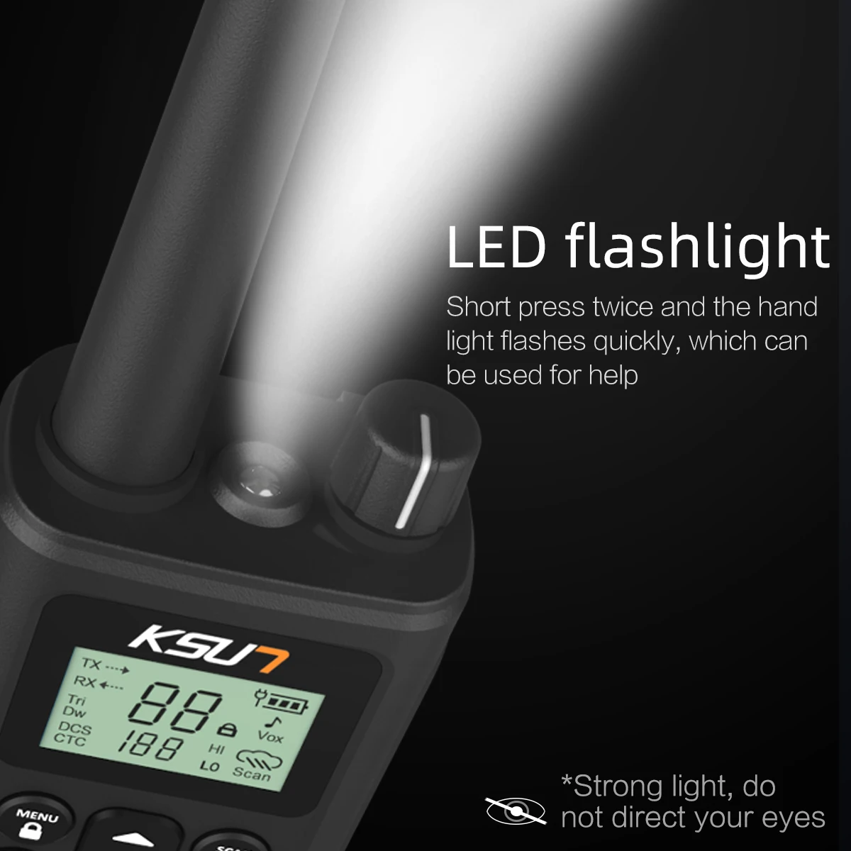 KSUN GZ30 8 واط توقعات الطقس نوع-C مصباح ليد جيب الخلفية يده طويلة المدى PMR FRS اتجاهين راديو لاسلكي تخاطب