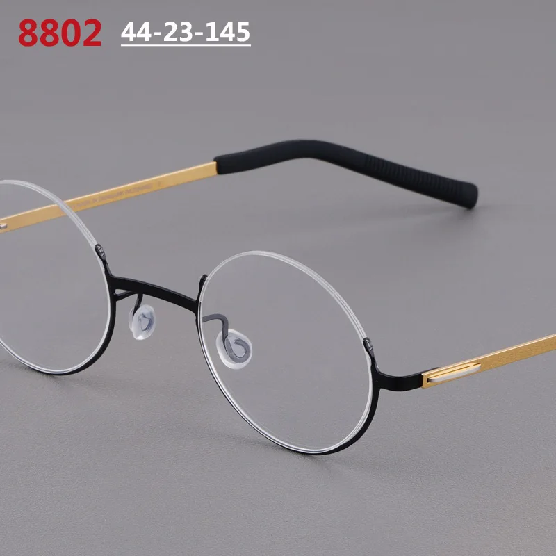 

Half-rim Glasses Denmark Latest Design Frame Men Round Screwless Titanium Half Frames Eyeglasses Women Circle Spectacles Eyewear