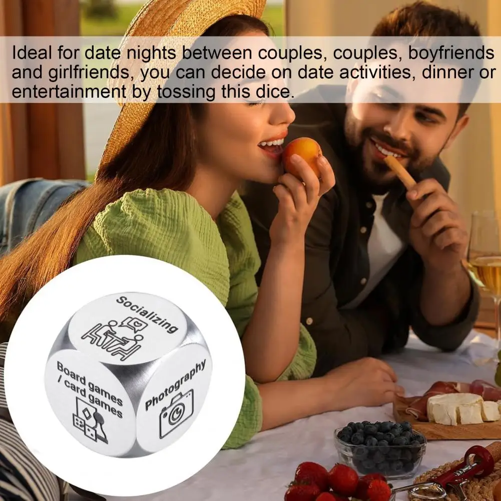 Stainless Steel Decision Dice Boyfriend Girlfriend Dice Set Date Night Decision Dice Set for Couples for Him for Anniversary