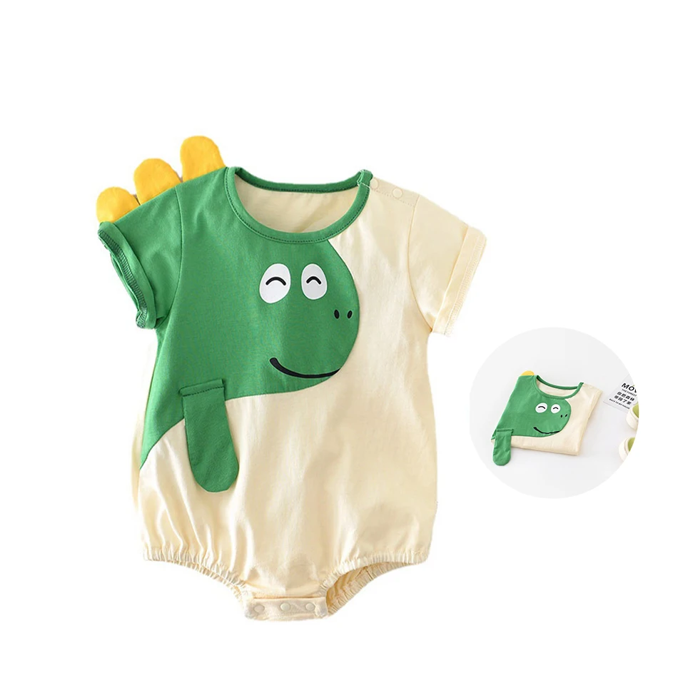 

Children Romper Infant Summer Casual Onesie Kids Birthday Cotton One-Piece Boy Short Sleeve Jumpsuit Dinosaur Sleeper 3-24 Month