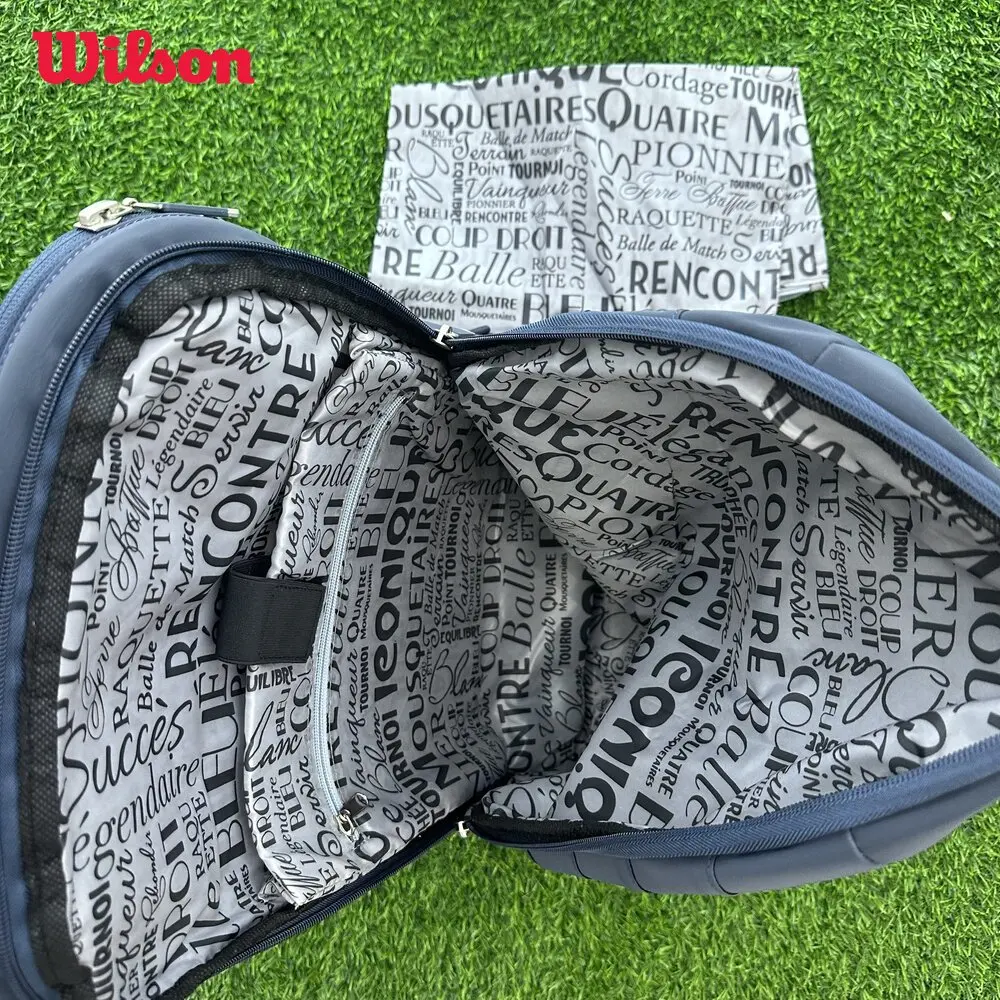 Genuine Wilson French Open Roland Garros Session Backpack Multifunctional Large Capacity Tennis Bag Separate Shoe Compartment