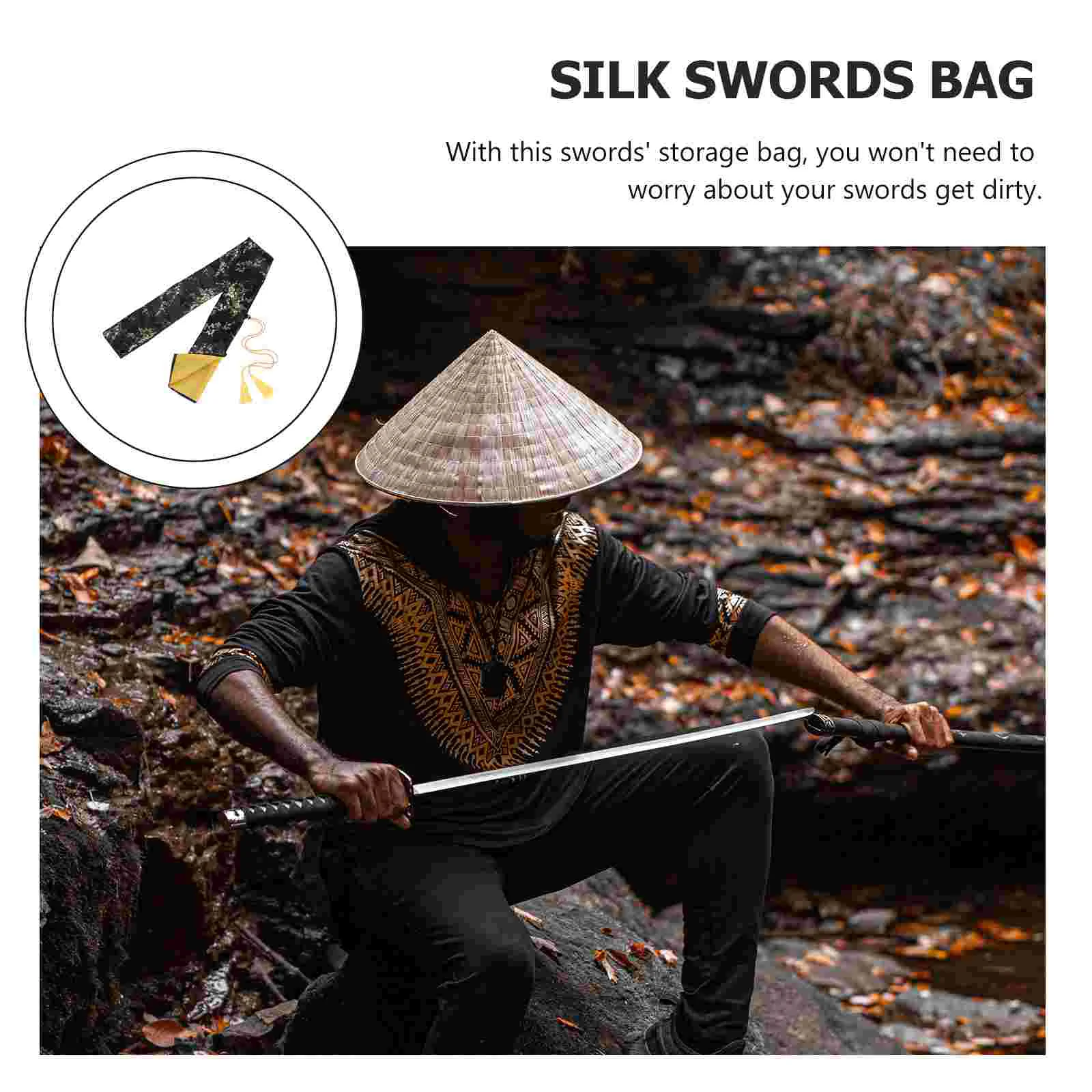 Silk Bag Samurai Swords Storage Holder Household Japanese Tai-Chi Katana Multipurpose Pouch