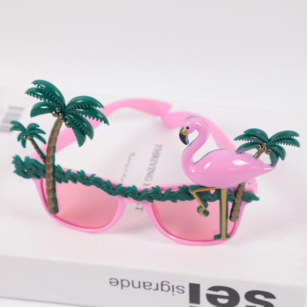 1Pc Hawaii Theme Party Coconut Tree Flamingo Glasses Summer Beach Tropical Wedding Birthday PhotoBooth Props Party Decoration