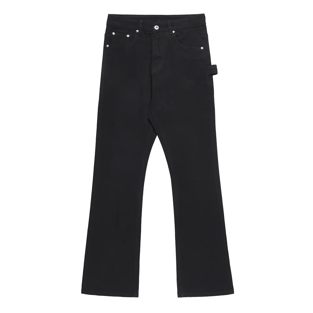 Slight Jeans Men Loose Casual Solid Color Basic Pants High Street Monochrome Wide-leg Trousers