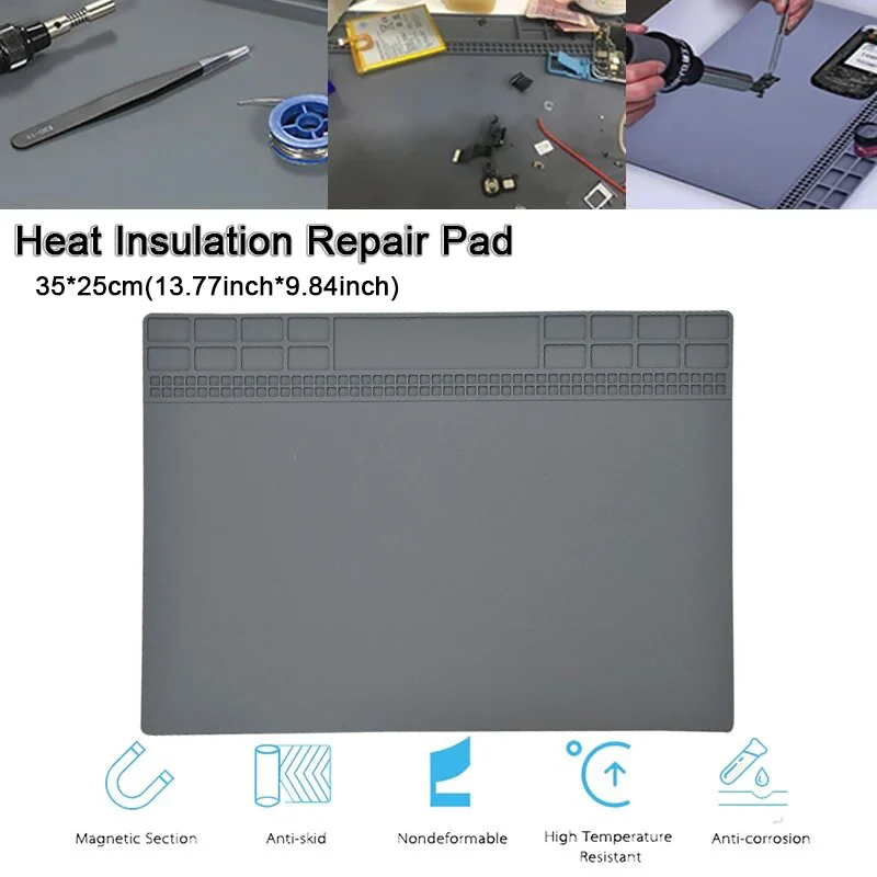 Insulation Heat Insulation Repair Pad Soldering Work Station Mat Silicon Welding Soldering Maintenance Platform 350*250mm