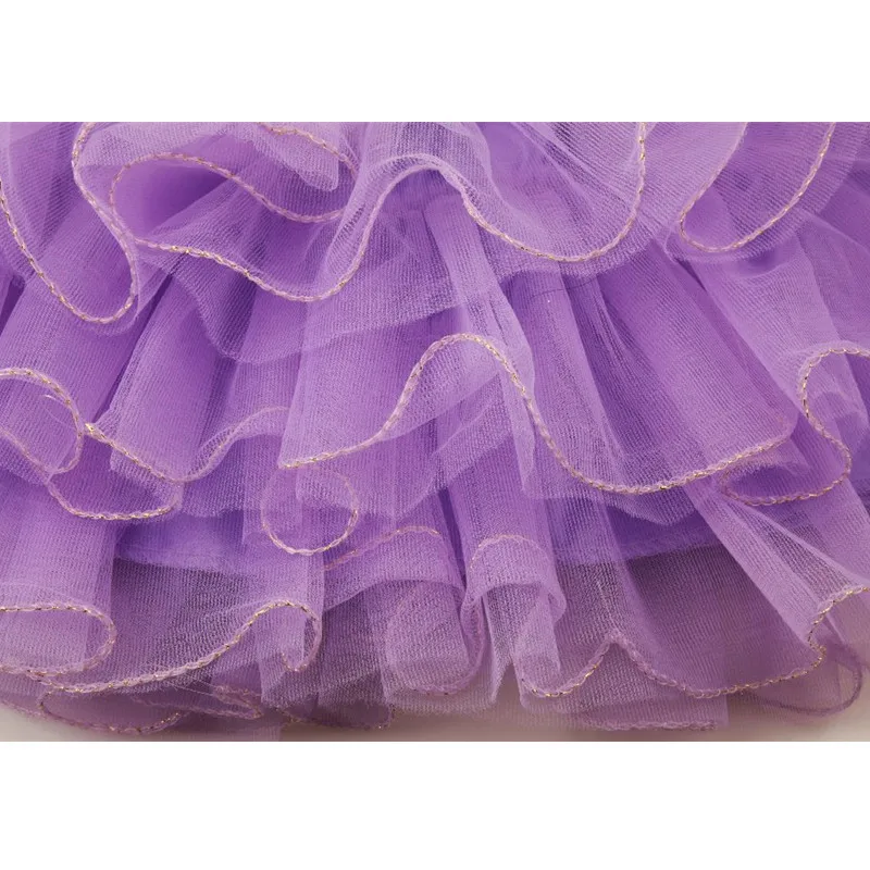 Girls Fluffy 2-8 Years Chiffon Pettiskirt Solid Colors 3 Lays tutu skirts girl Dance Skirt Christmas Tulle Petticoat