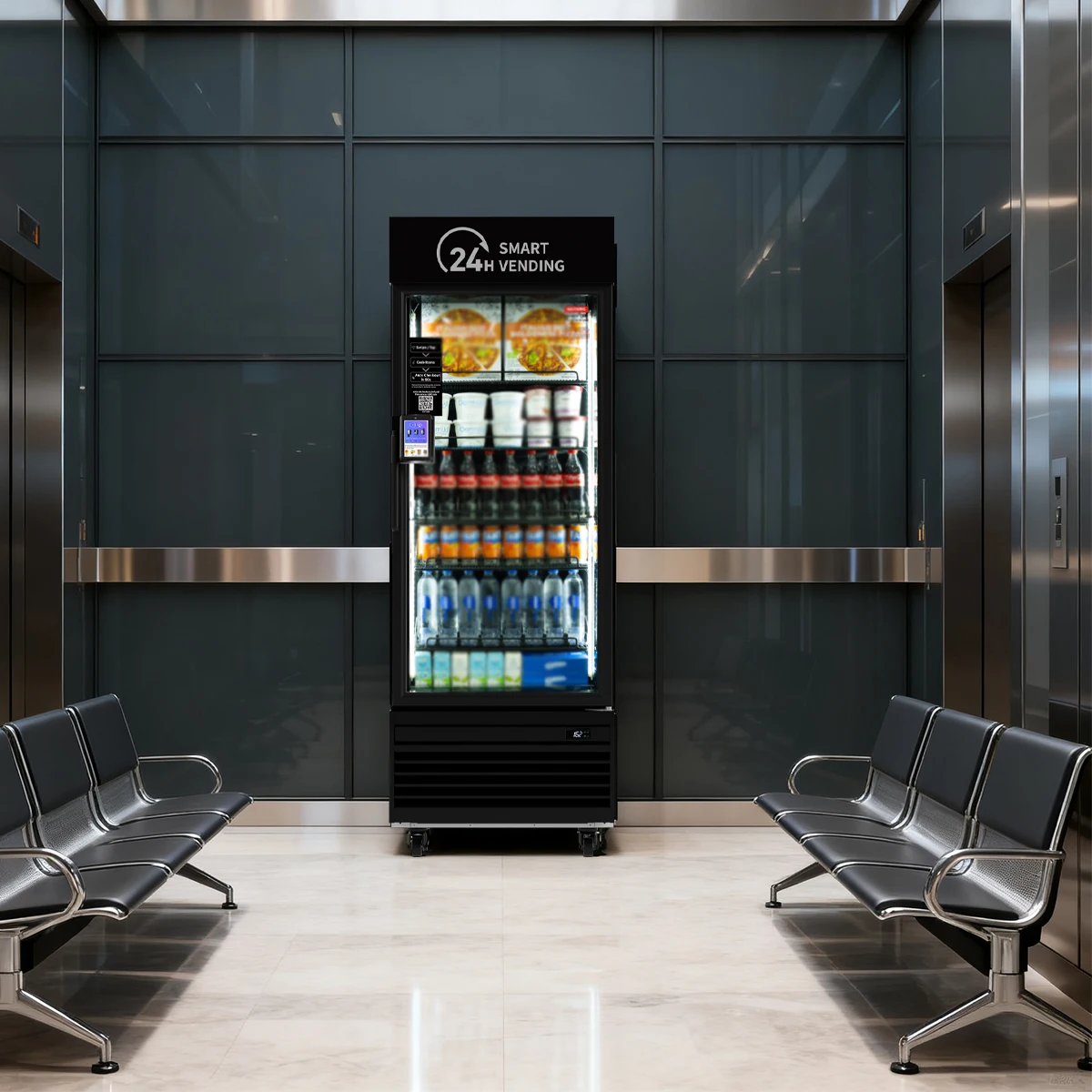 HAHA Smart Vending Freezer POS NFC Faixa de temperatura -8F a 50F para sorvete e bebidas (550)