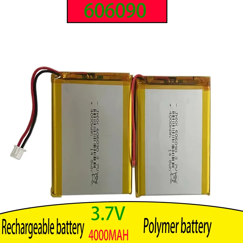 4000mAh 606090 3.7V Rechargeable Li-Polymer Lithium Battery for Power Bank MP4 PSP PAD Mavigator Robot Tablet Laptop