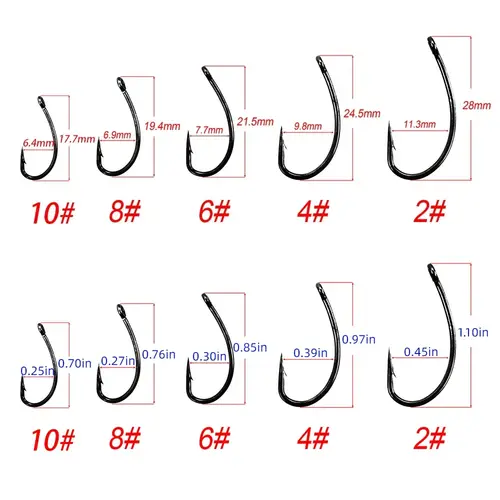 Hirisi 50pcs Carp Fishing Barbed Hooks High Carbon Steel in Original Box 8003 - Image 3