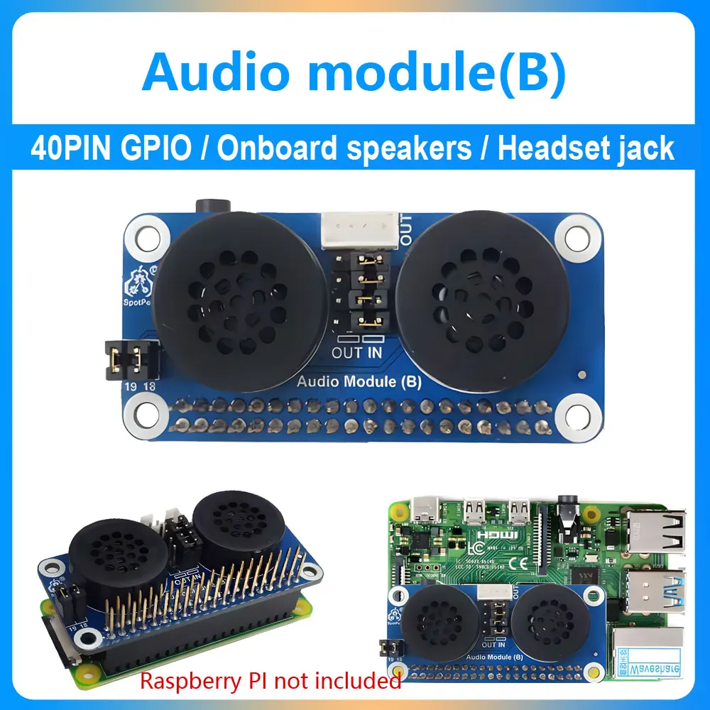 Raspberry Pi 4B/3B/Zero Moduł audio karta rozszerzeń głośnika Karta dźwiękowa PWM Wzmocnienie dźwięku GPIO