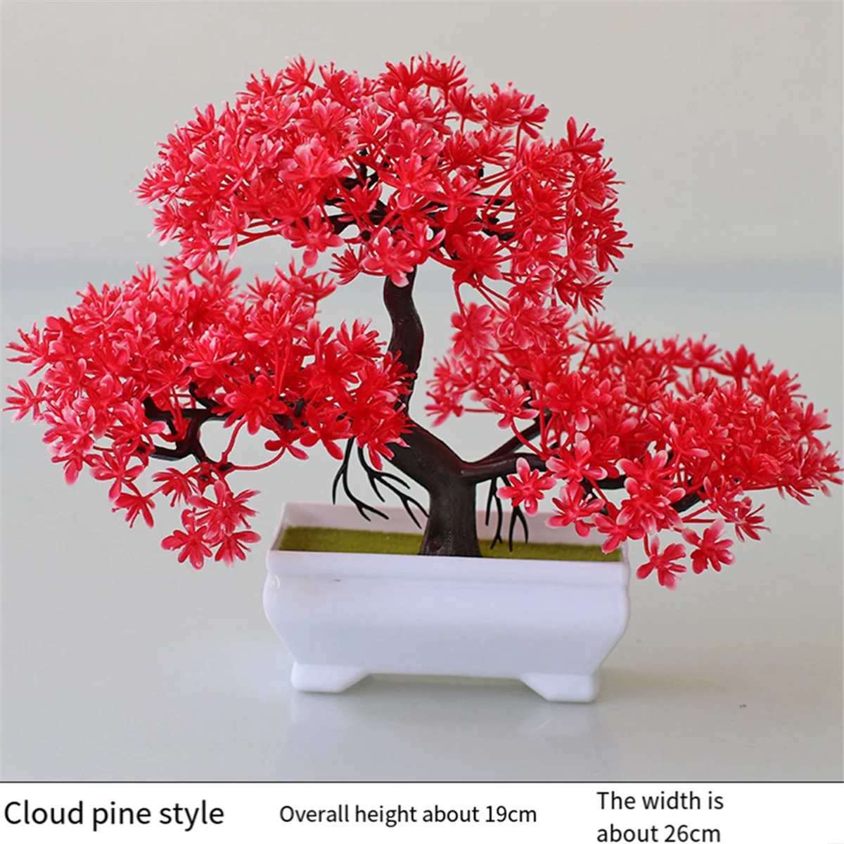 2Pcs Artificial Plant Bonsai Plastic Small Tree Pot Fake Plant Flower Potted Ornaments for Home Room Table,Yellow