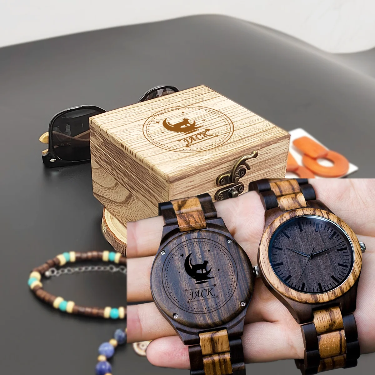 

Engraved Wooden Wrist Watch for Men Personalised Clock Timepieces Custom Wood Watches Birthday Anniversary Mother's Day Gifts